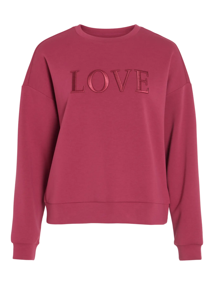 Vila Clothes vireflect love swaeter -berry red