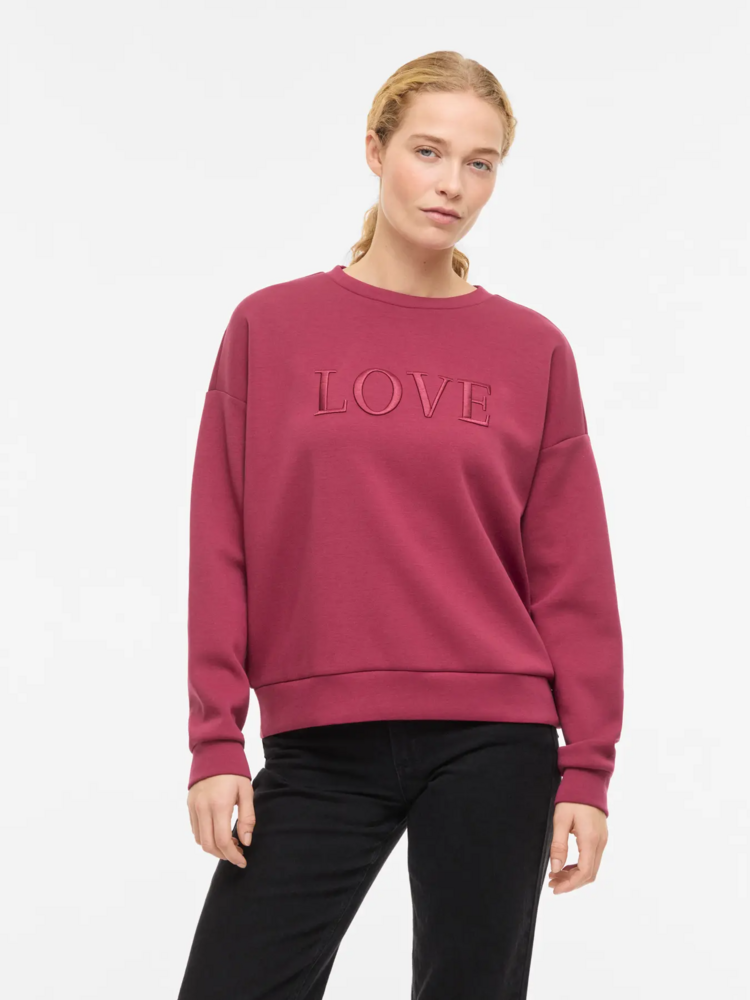 Vila Clothes vireflect love swaeter -berry red