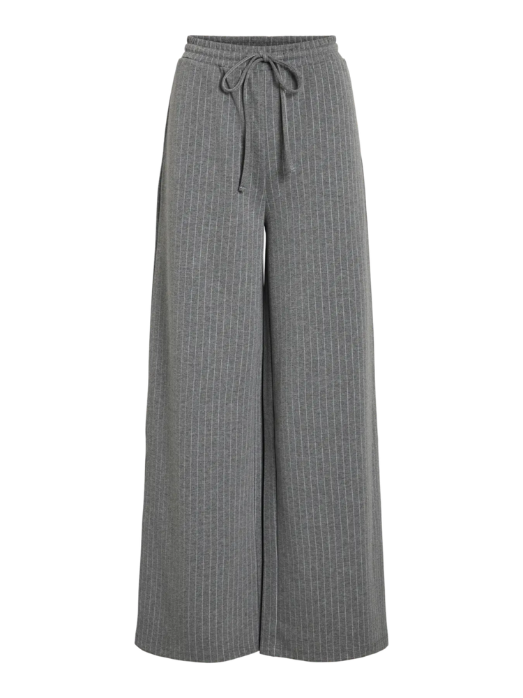 Vila Clothes viarlesa wide stripe pant - grey