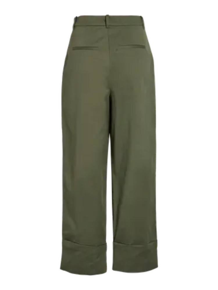 Vila Clothes visimone fold cigarette pants - khaki