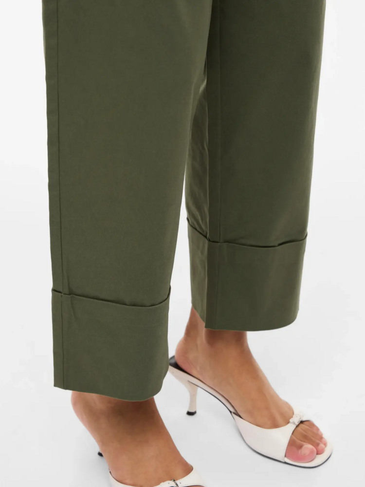 Vila Clothes visimone fold cigarette pants - khaki