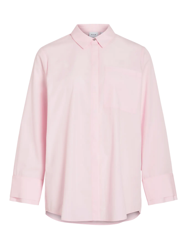 Vila Clothes viellia loose shirt - soft pink