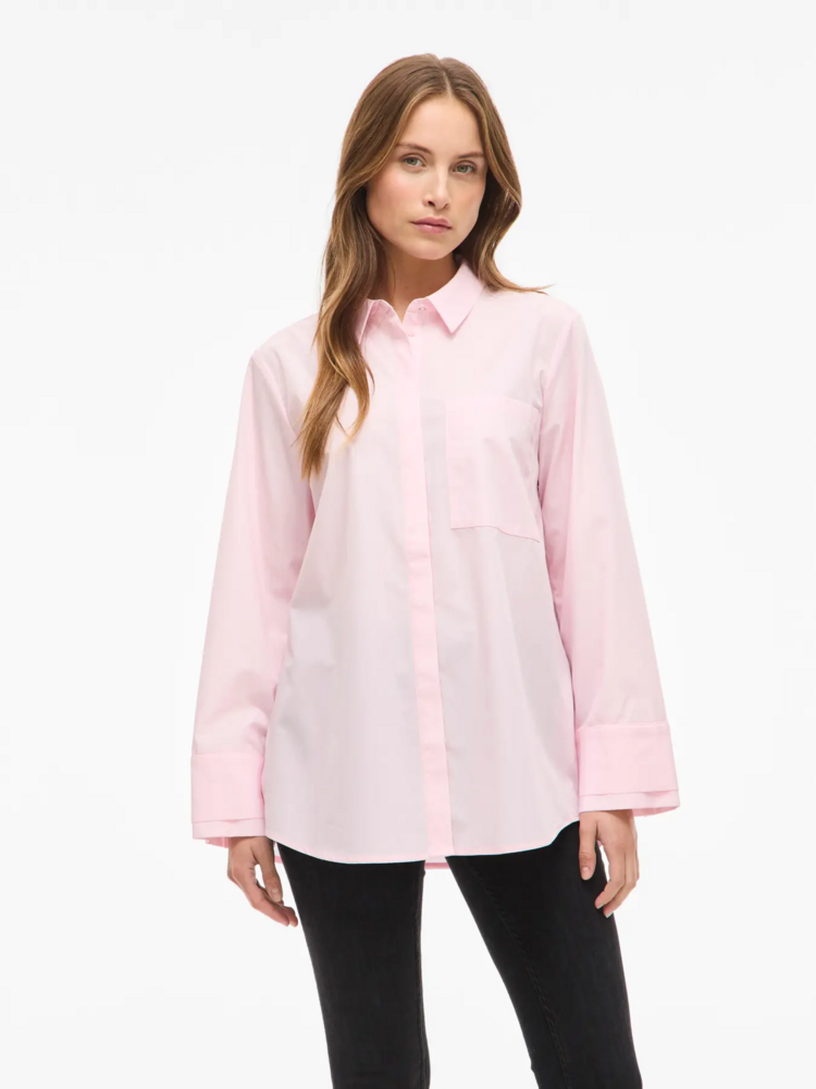Vila Clothes viellia loose shirt - soft pink