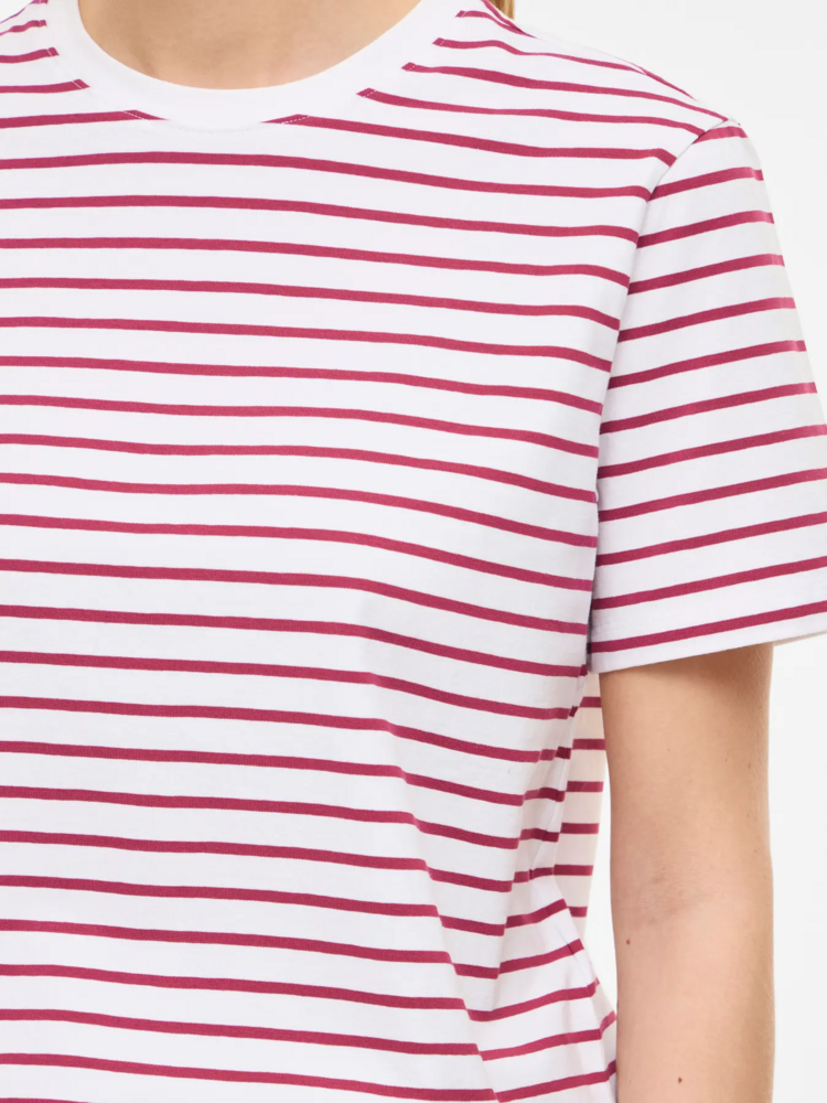 Vila Clothes vinora stripe t-shirt - red/white