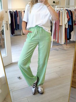 Vila Clothes vialvaro checked pants - green/white