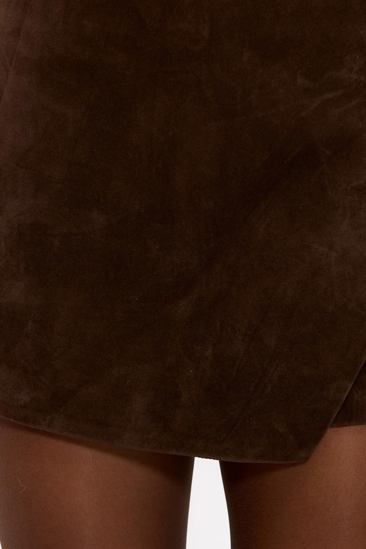 Loavies brown suede look skort - brown
