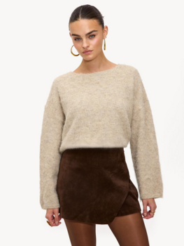 Loavies brown suede look skort - brown