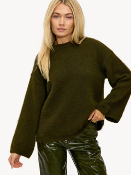 Loavies fuzzy wuzzy boxy swaeter - dark green