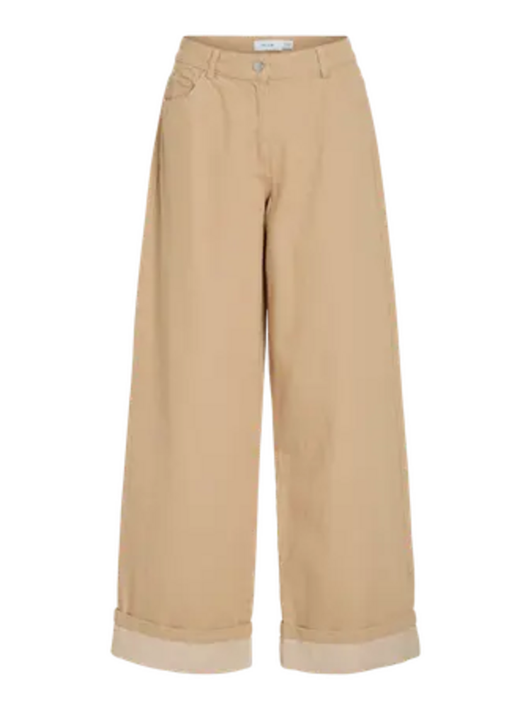 Vila Clothes vidanielle folded jeans - beige