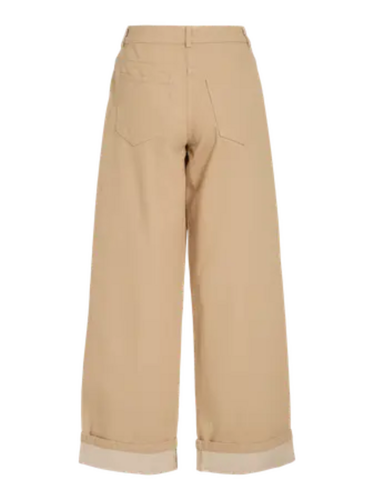 Vila Clothes vidanielle folded jeans - beige