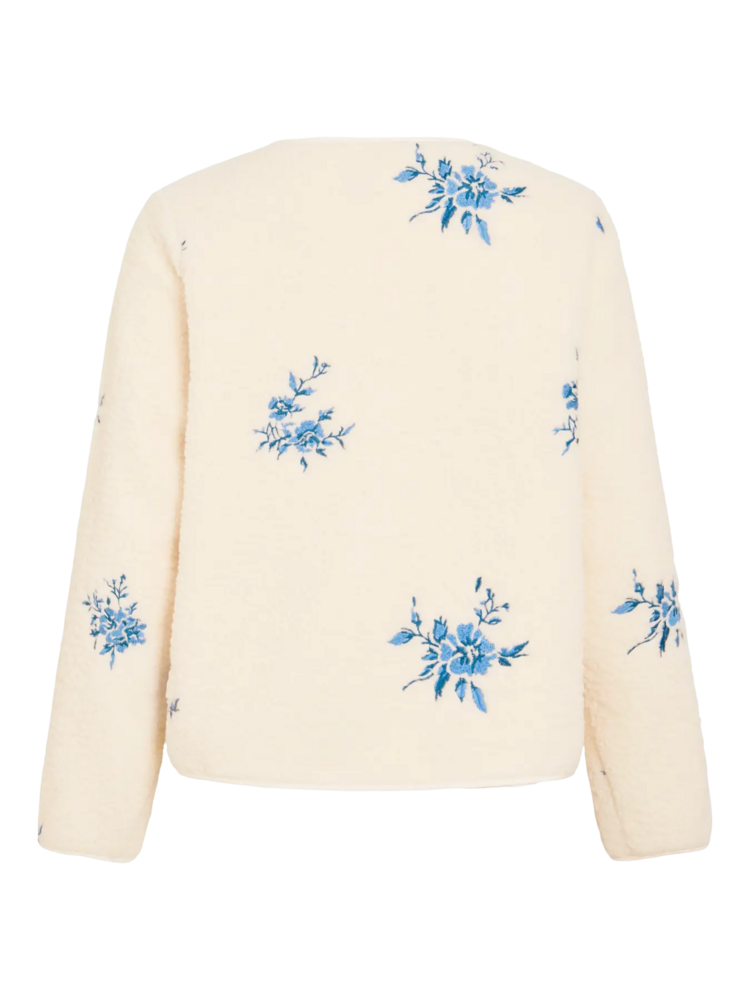 Vila Clothes viada embroidered teddy jacket