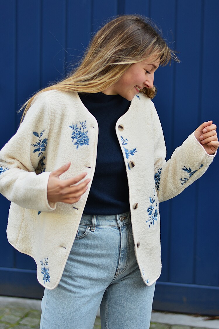 Sillie fine knit high neck swaeter - navy