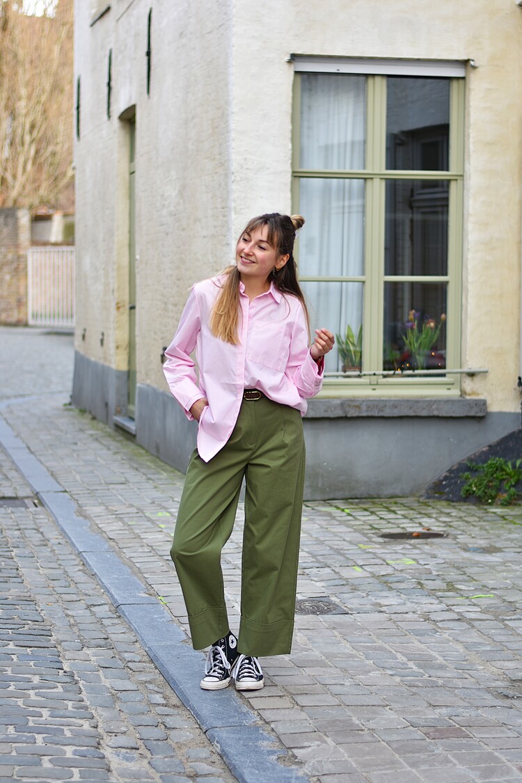 Vila Clothes visimone fold cigarette pants - khaki