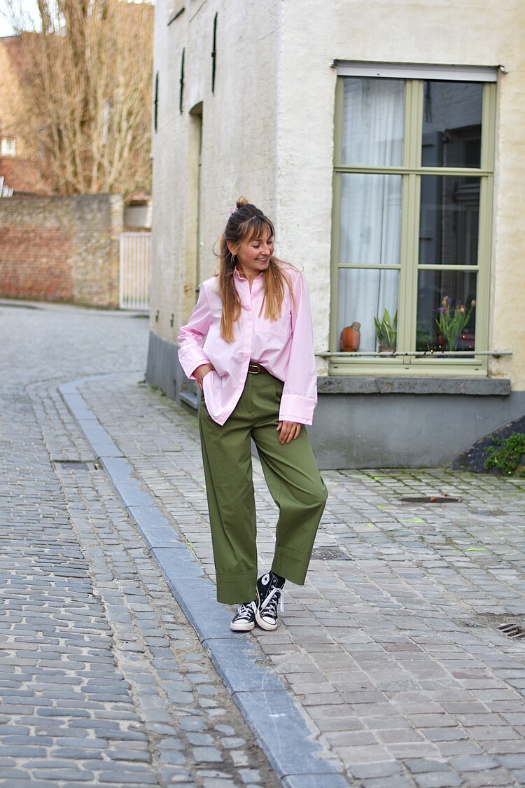 Vila Clothes visimone fold cigarette pants - khaki