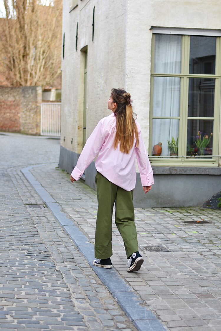 Vila Clothes visimone fold cigarette pants - khaki