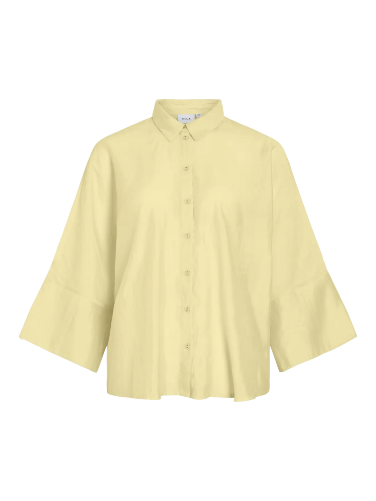 Vila Clothes viaspyn 3/4 sleeve shirt - yellow