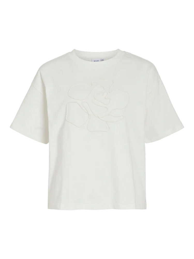 Vila Clothes vimonie cable apliqué top - white