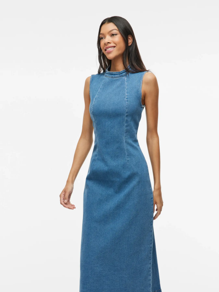 Vila Clothes viwinona midi jeans dress - light wash
