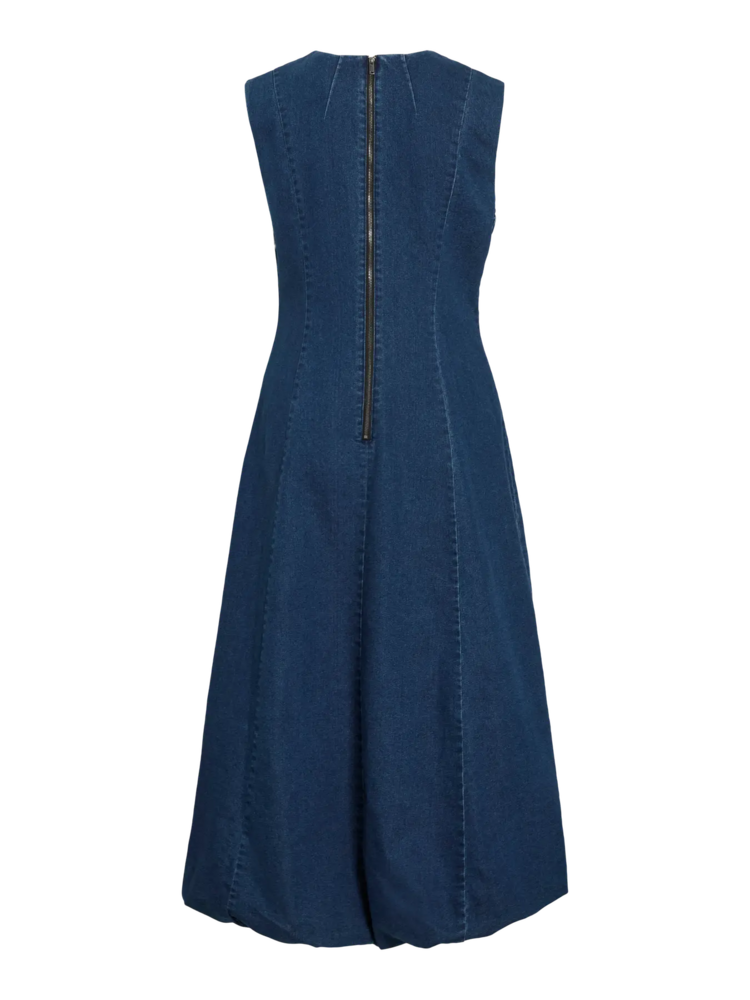 Vila Clothes vimanza midi jeans dress - dark wash