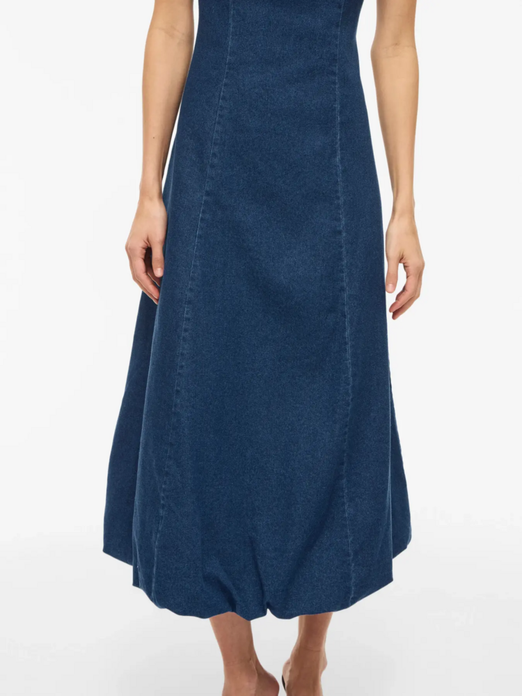 Vila Clothes vimanza midi jeans dress - dark wash