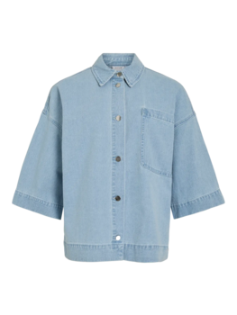 Vila Clothes vielma 3/4 sleeve jeans shirt - light wash