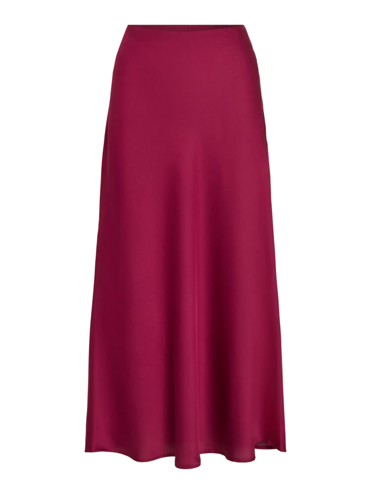 Vila Clothes viellette satin skirt - framboos