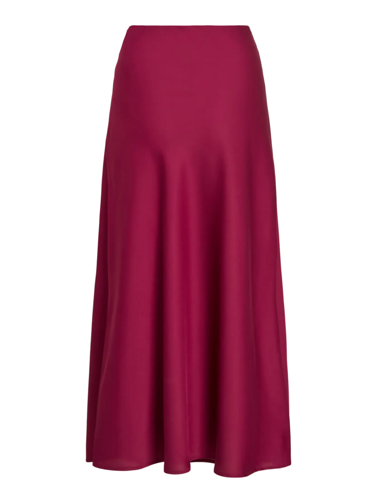 Vila Clothes viellette satin skirt - framboos