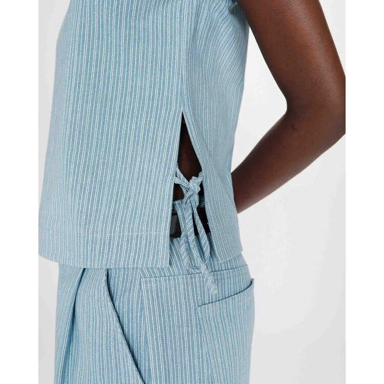 Grace & Mila vendome stripe jeans top - light wash