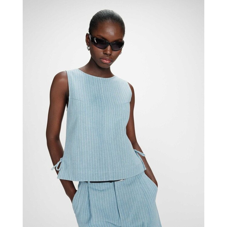 Grace & Mila vendome stripe jeans top - light wash