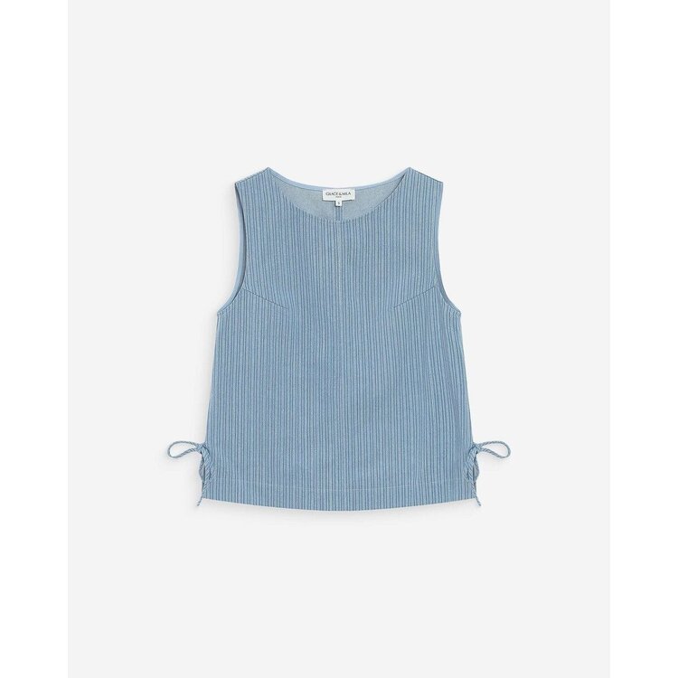 Grace & Mila vendome stripe jeans top - light wash