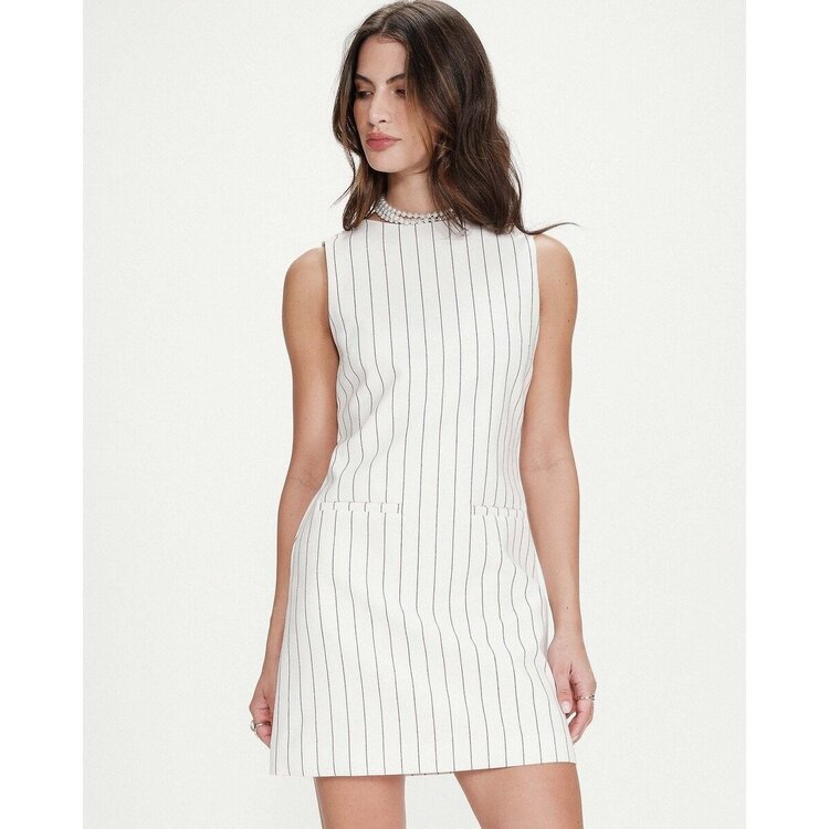 Grace & Mila Vea stripe mini dress - white