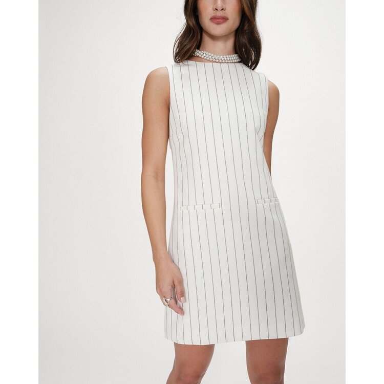 Grace & Mila Vea stripe mini dress - white