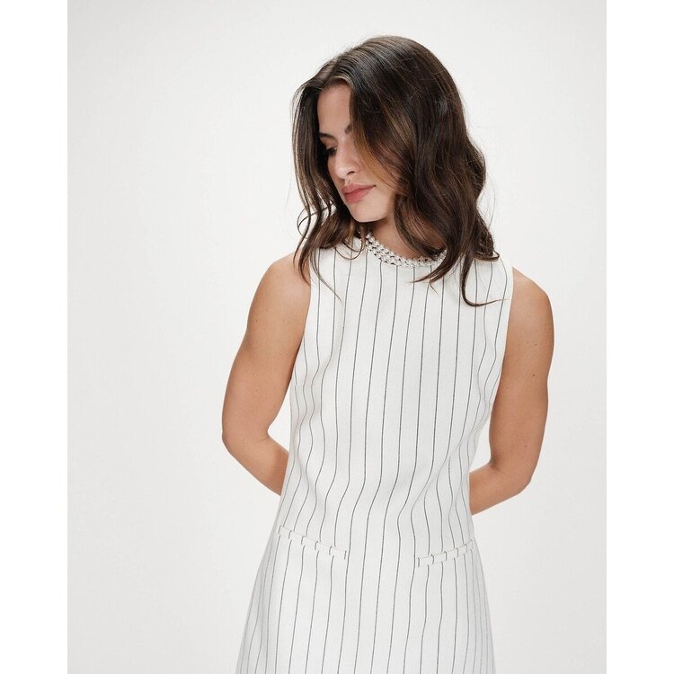 Grace & Mila Vea stripe mini dress - white