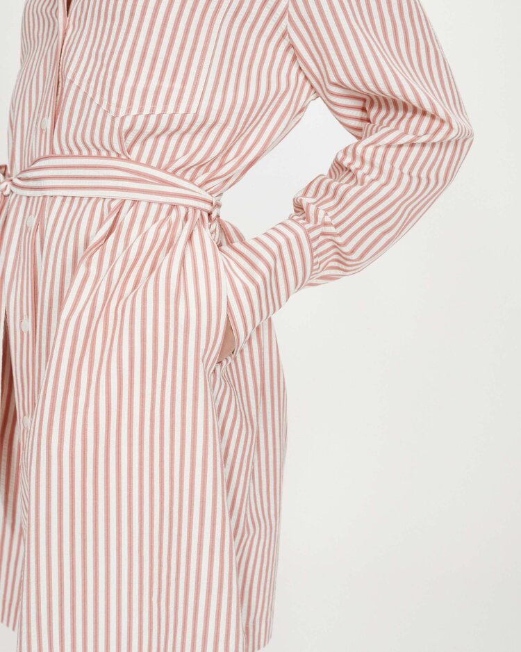 Grace & Mila visery stripe shirt dress - coral