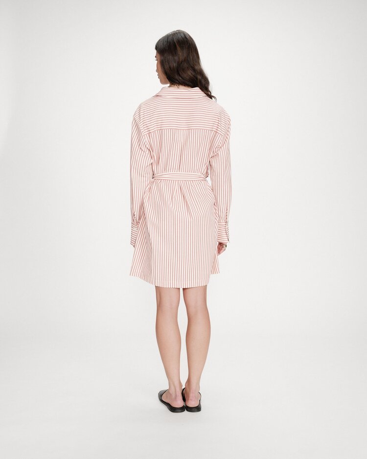 Grace & Mila visery stripe shirt dress - coral