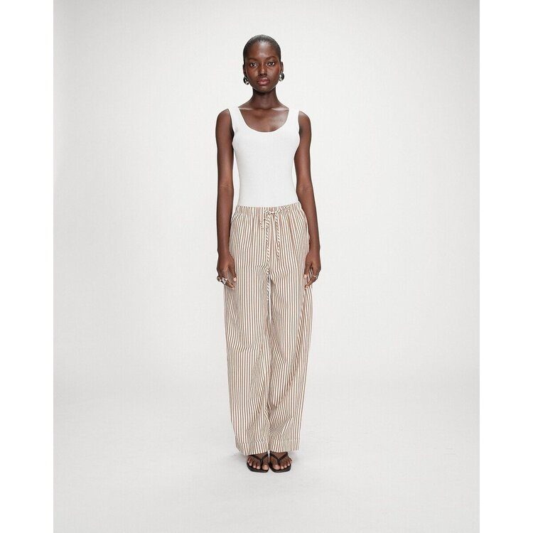 Grace & Mila Volute elastic stripe pant - mokka