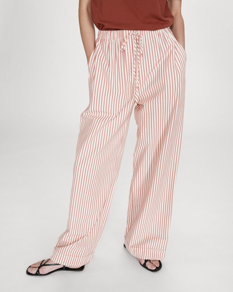 Grace & Mila Volute elastic stripe pant - coral