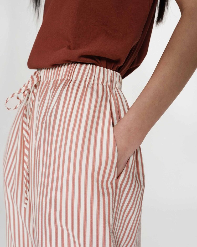 Grace & Mila Volute elastic stripe pant - coral