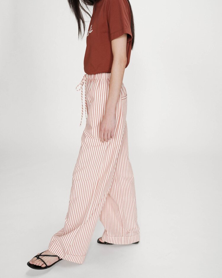 Grace & Mila Volute elastic stripe pant - coral