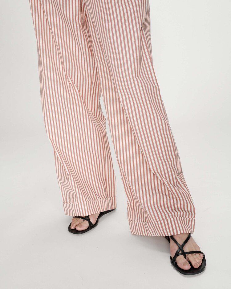 Grace & Mila Volute elastic stripe pant - coral