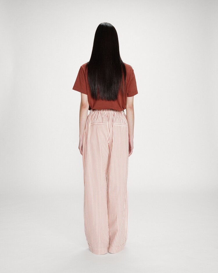 Grace & Mila Volute elastic stripe pant - coral