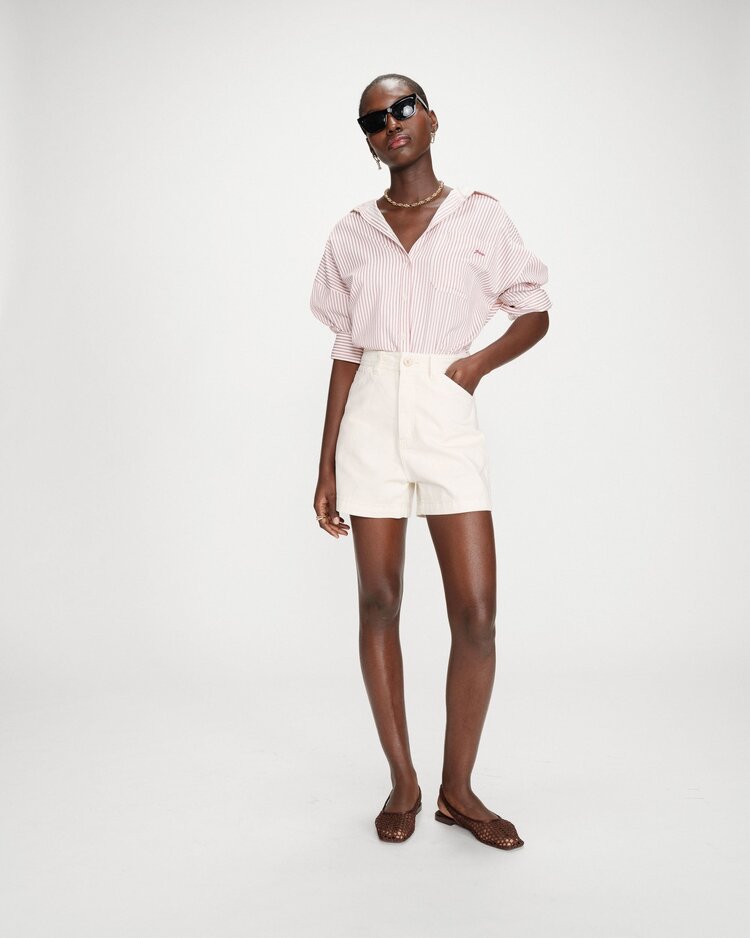 Grace & Mila verne denim jeans short - ecru