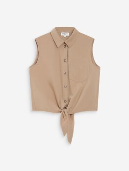 Grace & Mila vero sleeveless knot shirt - beige