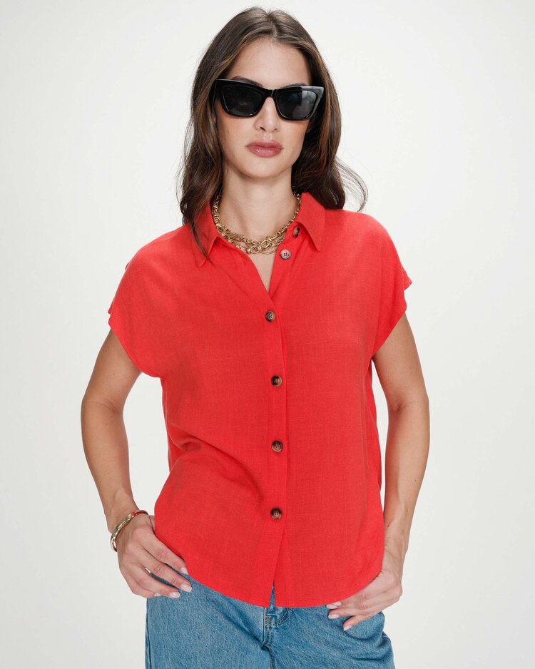 Grace & Mila perez cap sleeve blouse - orange