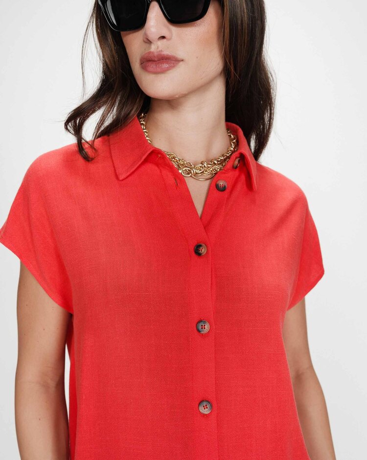 Grace & Mila perez cap sleeve blouse - orange