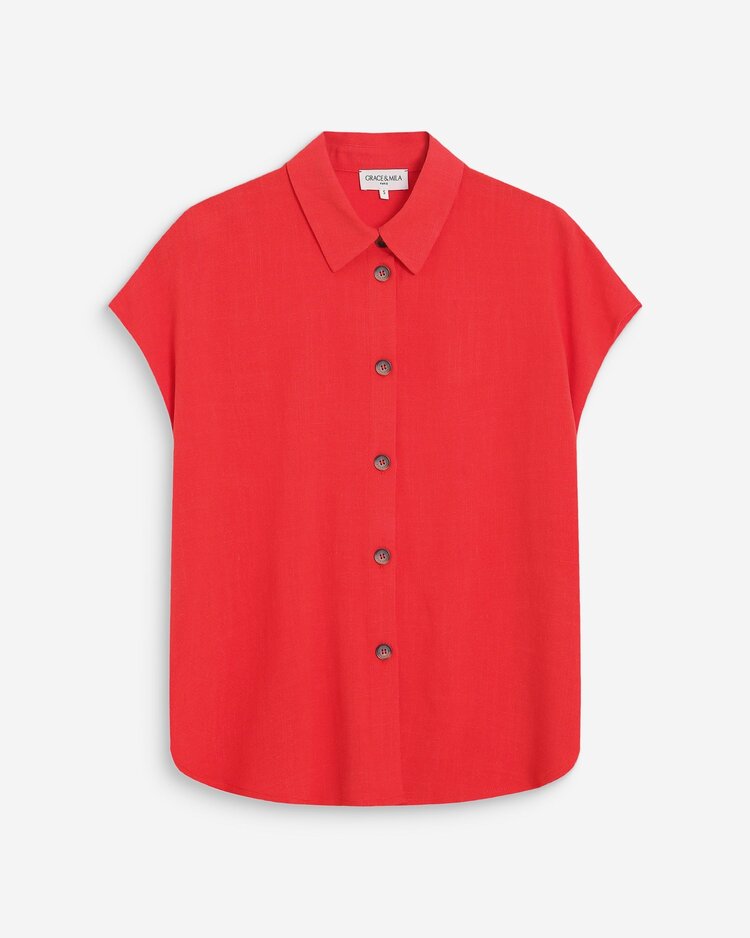 Grace & Mila perez cap sleeve blouse - orange