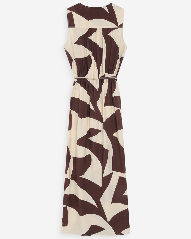 Grace & Mila velline print maxi dress - chocolat