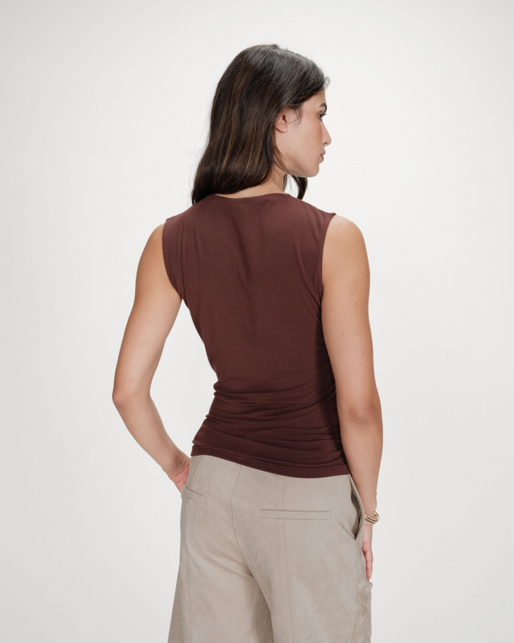 Grace & Mila valley ruched top - chocolat