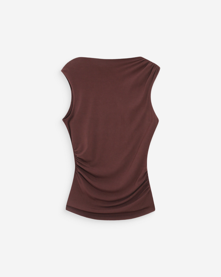 Grace & Mila valley ruched top - chocolat