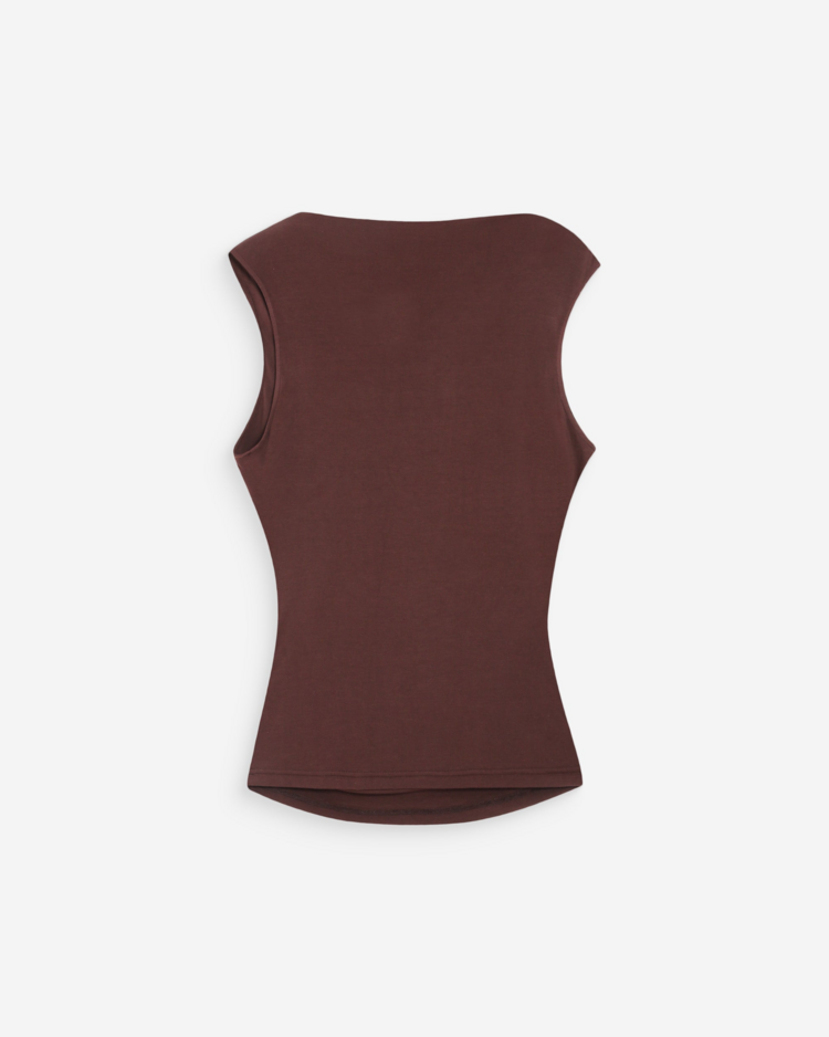 Grace & Mila valley ruched top - chocolat